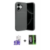 MARSİLYAN™- iPhone 17 Kılıf Eksen Form Prime - Siyah 360 Mat Full Body Arka Koruyucu + Bilvis Titan Kamera Lens - GS