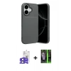 MARSİLYAN™- iPhone 17 Kılıf Eksen Form Prime - Siyah 360 Mat Full Body Arka Koruyucu + Bilvis Titan Kamera Lens - SH