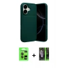 MARSİLYAN™- iPhone 17 Kılıf Eksen Form Prime - Siyah 360 Mat Full Body Arka Koruyucu + Gri Raze Metal Kamera Lens