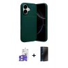 MARSİLYAN™- iPhone 17 Kılıf Eksen Form Prime - Siyah 3D Antistatik Hayalet Cam Ekran Koruyucu + Bilvis Titan Kamera Lens - AKMI