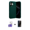 MARSİLYAN™- iPhone 17 Kılıf Eksen Form Prime - Siyah 3D Antistatik Hayalet Cam Ekran Koruyucu + Bilvis Titan Kamera Lens - SH