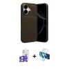 MARSİLYAN™- iPhone 17 Kılıf Eksen Form Prime - Siyah 3D Antistatik Seramik Nano Ekran Koruyucu + Bilvis Titan Kamera Lens - AKYL