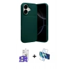 MARSİLYAN™- iPhone 17 Kılıf Eksen Form Prime - Siyah 3D Antistatik Seramik Nano Ekran Koruyucu + Bilvis Titan Kamera Lens - AKMI