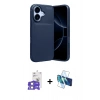 MARSİLYAN™- iPhone 17 Kılıf Eksen Form Prime - Siyah 3D Antistatik Seramik Nano Ekran Koruyucu + Bilvis Titan Kamera Lens - LA