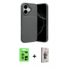 MARSİLYAN™- iPhone 17 Kılıf Eksen Form Prime - Siyah Bilvis 3D Cam Ekran Koruyucu + Raze Metal Kamera Lens - AKMR