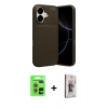 MARSİLYAN™- iPhone 17 Kılıf Eksen Form Prime - Siyah Bilvis 3D Cam Ekran Koruyucu + Raze Metal Kamera Lens - AKMR