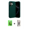MARSİLYAN™- iPhone 17 Kılıf Eksen Form Prime - Siyah Bilvis 3D Cam Ekran Koruyucu + Raze Metal Kamera Lens - GI