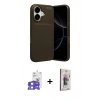 MARSİLYAN™- iPhone 17 Kılıf Eksen Form Prime - Siyah Bilvis 3D Cam Ekran Koruyucu + Bilvis Titan Kamera Lens - LA