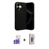 MARSİLYAN™- iPhone 17 Kılıf Eksen Form Prime - Siyah Bilvis 3D Cam Ekran Koruyucu + Siyah Bilvis Titan Kamera Lens