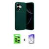MARSİLYAN™- iPhone 17 Kılıf Eksen Form Prime - Siyah Bilvis 5in1 3D Magic Cam Ekran Koruyucu + Gri Raze Metal Kamera Lens