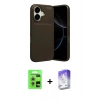 MARSİLYAN™- iPhone 17 Kılıf Eksen Form Prime - Siyah Bilvis 5in1 3D Magic Cam Ekran Koruyucu + Raze Metal Kamera Lens - GS