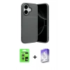 MARSİLYAN™- iPhone 17 Kılıf Eksen Form Prime - Siyah Bilvis 5in1 3D Magic Cam Ekran Koruyucu + Raze Metal Kamera Lens - GS