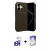 MARSİLYAN™- iPhone 17 Kılıf Eksen Form Prime - Siyah Bilvis 5in1 3D Magic Cam Ekran Koruyucu + Bilvis Titan Kamera Lens - SH