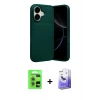 MARSİLYAN™- iPhone 17 Kılıf Eksen Form Prime - Siyah Bilvis 5in1 5D Magic Hayalet Cam Ekran Koruyucu + Açık Yeşil Raze Metal Kamera Lens