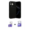 MARSİLYAN™- iPhone 17 Kılıf Eksen Form Prime - Siyah Bilvis 5in1 5D Magic Hayalet Cam Ekran Koruyucu + Bilvis Titan Kamera Lens - SH