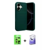 MARSİLYAN™- iPhone 17 Kılıf Eksen Form Prime - Siyah Bilvis 5in1 5D Magic Hayalet Cam Ekran Koruyucu + Gümüş Raze Metal Kamera Lens