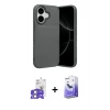 MARSİLYAN™- iPhone 17 Kılıf Eksen Form Prime - Siyah Bilvis 5in1 5D Magic Hayalet Cam Ekran Koruyucu + Gümüş Bilvis Titan Kamera Lens
