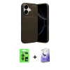 MARSİLYAN™- iPhone 17 Kılıf Eksen Form Prime - Siyah Bilvis 5in1 5D Magic Hayalet Cam Ekran Koruyucu + Raze Metal Kamera Lens - GI