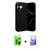 MARSİLYAN™- iPhone 17 Kılıf Eksen Form Prime - Siyah Bilvis 5in1 5D Magic Hayalet Cam Ekran Koruyucu + Raze Metal Kamera Lens - GI
