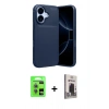 MARSİLYAN™- iPhone 17 Kılıf Eksen Form Prime - Siyah Bilvis Hayalet Cam Ekran Koruyucu + Raze Metal Kamera Lens - AKMI
