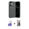 MARSİLYAN™- iPhone 17 Kılıf Eksen Form Prime - Siyah Bilvis Hayalet Cam Ekran Koruyucu + Bilvis Titan Kamera Lens - LA