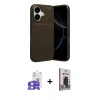 MARSİLYAN™- iPhone 17 Kılıf Eksen Form Prime - Siyah Bilvis Hayalet Cam Ekran Koruyucu + Bilvis Titan Kamera Lens - LA