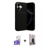 MARSİLYAN™- iPhone 17 Kılıf Eksen Form Prime - Siyah Bilvis Hayalet Cam Ekran Koruyucu + Bilvis Titan Kamera Lens - LA