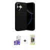 MARSİLYAN™- iPhone 17 Kılıf Eksen Form Prime - Siyah Joko Magic 5D Hayalet Cam + Bilvis Titan Kamera Lens - AKYL