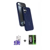 MARSİLYAN™- iPhone 17 Kılıf İz Işık Koleksiyonu - Siyah 360 Mat Full Body Arka Koruyucu + Bilvis Titan Kamera Lens - AKMI