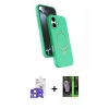 MARSİLYAN™- iPhone 17 Kılıf İz Işık Koleksiyonu - Siyah 360 Mat Full Body Arka Koruyucu + Bilvis Titan Kamera Lens - AKMI