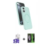 MARSİLYAN™- iPhone 17 Kılıf İz Işık Koleksiyonu - Siyah 360 Mat Full Body Arka Koruyucu + Bilvis Titan Kamera Lens - AKMI