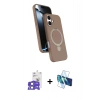 MARSİLYAN™- iPhone 17 Kılıf İz Işık Koleksiyonu - Siyah 3D Antistatik Cam Ekran Koruyucu + Bilvis Titan Kamera Lens - AKMI
