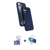 MARSİLYAN™- iPhone 17 Kılıf İz Işık Koleksiyonu - Siyah 3D Antistatik Cam Ekran Koruyucu + Bilvis Titan Kamera Lens - AKMI