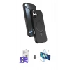 MARSİLYAN™- iPhone 17 Kılıf İz Işık Koleksiyonu - Siyah 3D Antistatik Cam Ekran Koruyucu + Bilvis Titan Kamera Lens - AKMI