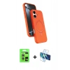 MARSİLYAN™- iPhone 17 Kılıf İz Işık Koleksiyonu - Siyah 3D Antistatik Cam Ekran Koruyucu + Raze Metal Kamera Lens - AKMR