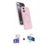 MARSİLYAN™- iPhone 17 Kılıf İz Işık Koleksiyonu - Siyah 3D Antistatik Cam Ekran Koruyucu + Bilvis Titan Kamera Lens - SH