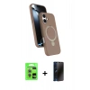 MARSİLYAN™- iPhone 17 Kılıf İz Işık Koleksiyonu - Siyah 3D Antistatik Hayalet Cam Ekran Koruyucu + Raze Metal Kamera Lens - AKMR