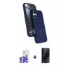 MARSİLYAN™- iPhone 17 Kılıf İz Işık Koleksiyonu - Siyah 3D Antistatik Hayalet Cam Ekran Koruyucu + Bilvis Titan Kamera Lens - LA