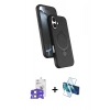 MARSİLYAN™- iPhone 17 Kılıf İz Işık Koleksiyonu - Siyah 3D Antistatik Seramik Nano Ekran Koruyucu + Bilvis Titan Kamera Lens - LA