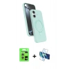 MARSİLYAN™- iPhone 17 Kılıf İz Işık Koleksiyonu - Siyah 3D Antistatik Seramik Nano Ekran Koruyucu + Raze Metal Kamera Lens - GS
