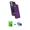 MARSİLYAN™- iPhone 17 Kılıf İz Işık Koleksiyonu - Siyah 3D Antistatik Seramik Nano Ekran Koruyucu + Raze Metal Kamera Lens - GS