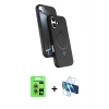 MARSİLYAN™- iPhone 17 Kılıf İz Işık Koleksiyonu - Siyah 3D Antistatik Seramik Nano Ekran Koruyucu + Raze Metal Kamera Lens - AKMI