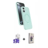 MARSİLYAN™- iPhone 17 Kılıf İz Işık Koleksiyonu - Siyah Bilvis 3D Cam Ekran Koruyucu + Bilvis Titan Kamera Lens - LA