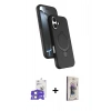 MARSİLYAN™- iPhone 17 Kılıf İz Işık Koleksiyonu - Siyah Bilvis 3D Cam Ekran Koruyucu + Bilvis Titan Kamera Lens - LA
