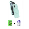 MARSİLYAN™- iPhone 17 Kılıf İz Işık Koleksiyonu - Siyah Bilvis 5in1 3D Magic Cam Ekran Koruyucu + Raze Metal Kamera Lens - AKYL