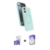 MARSİLYAN™- iPhone 17 Kılıf İz Işık Koleksiyonu - Siyah Bilvis 5in1 3D Magic Cam Ekran Koruyucu + Bilvis Titan Kamera Lens - AKYL