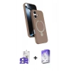 MARSİLYAN™- iPhone 17 Kılıf İz Işık Koleksiyonu - Siyah Bilvis 5in1 3D Magic Cam Ekran Koruyucu + Bilvis Titan Kamera Lens - LA