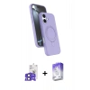 MARSİLYAN™- iPhone 17 Kılıf İz Işık Koleksiyonu - Siyah Bilvis 5in1 3D Magic Cam Ekran Koruyucu + Bilvis Titan Kamera Lens - SH