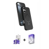 MARSİLYAN™- iPhone 17 Kılıf İz Işık Koleksiyonu - Siyah Bilvis 5in1 3D Magic Cam Ekran Koruyucu + Bilvis Titan Kamera Lens - SH