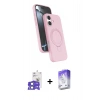 MARSİLYAN™- iPhone 17 Kılıf İz Işık Koleksiyonu - Siyah Bilvis 5in1 3D Magic Cam Ekran Koruyucu + Bilvis Titan Kamera Lens - AKMI